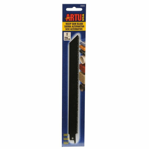 Artu 9" L x Medium TPI Metal Cutting Tungsten Carbide Grit Reciprocating Saw Blade 01818